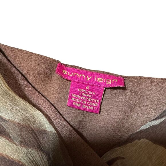 Sunny Leigh Dress, Size small 100% Silk Brown Zebra Print - Picture 9 of 9